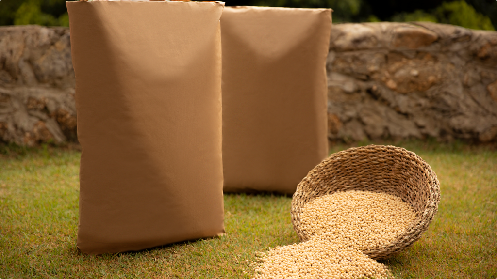 Embalagem sack kraft para grãos e sementes